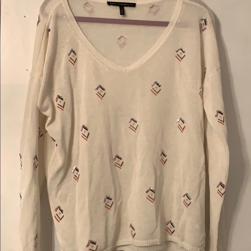 White House black market top with sequins